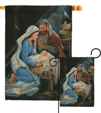 Nativity Religion Novl Jesus Child Mary Garden House Yard Flag