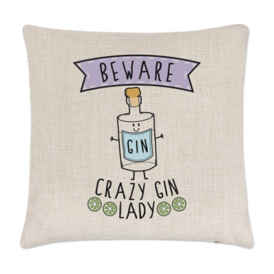 Beware Pazzo Rum Donna Lino Copricuscino Cuscino