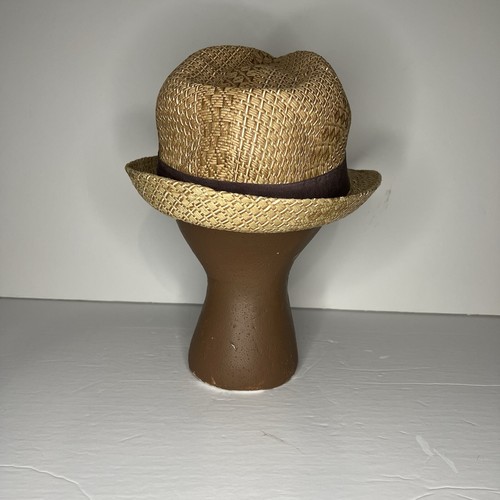 Kenny K. Upton Straw Fedora Porkpie Hat Size L Cruise Summer Vacation Wear - Picture 7 of 7