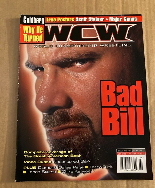 WCW Magazine Aug 2000 #64  w/Poster  Bill Goldberg DDP Scott Steiner Terry Funk