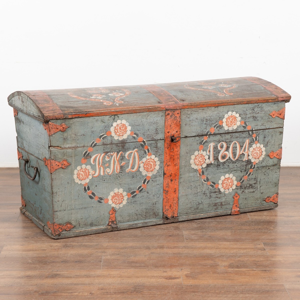 Original Blue Painted Dome Top Trunk from Sweden dated 1804 | eBay