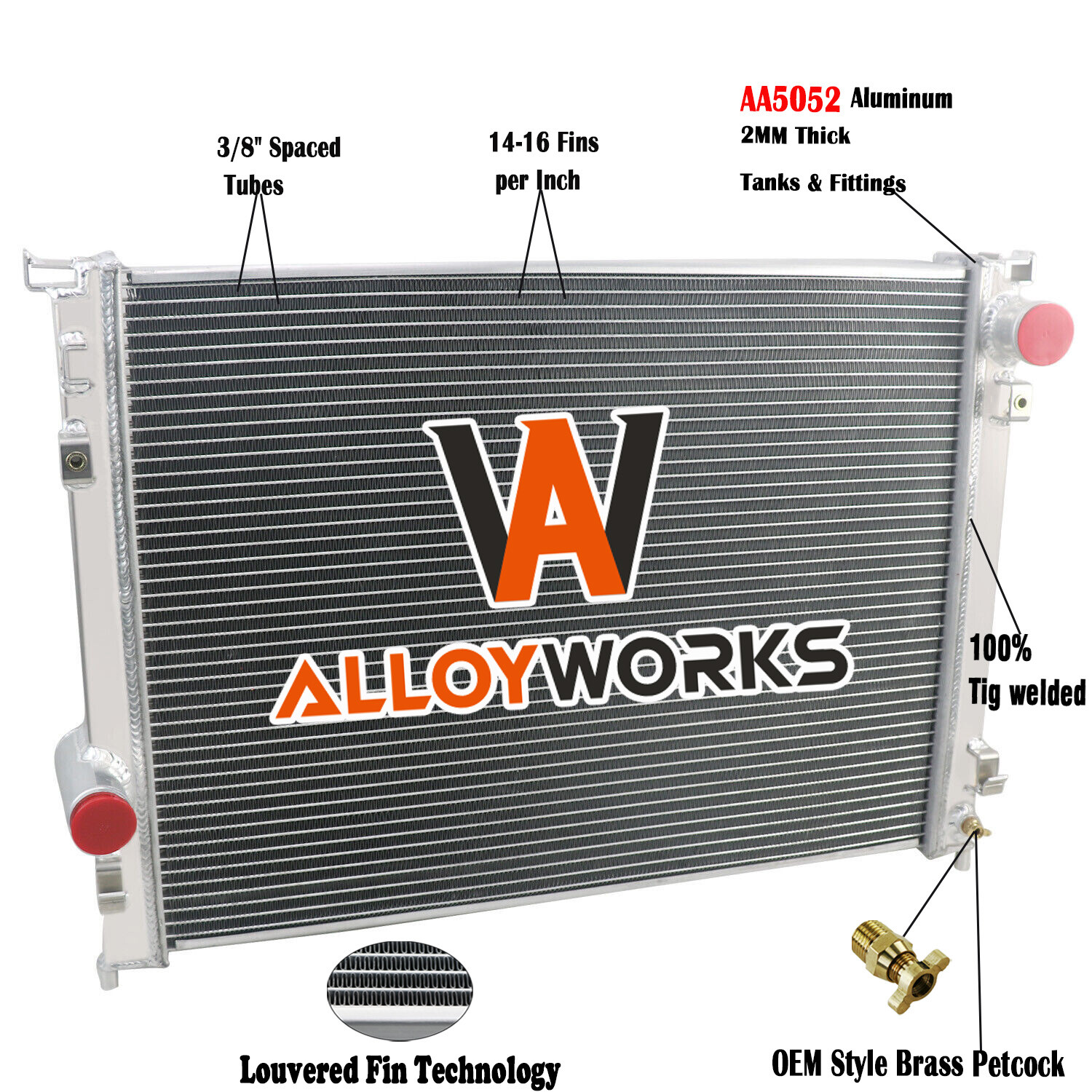 3 Row Aluminum Radiator for 2009-2015 Dodge Charger Challenger Chrysler 300 3.6L