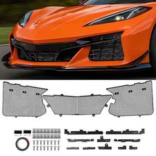 For Corvette C8 Z06 2023 Aluminum Black Front Radiator Mesh Grille Insert Guard