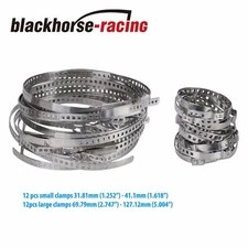 24 Pcs Axle CV Joint Boot Crimp Clamps Universal Adjustable Small & Large Kits