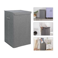 90L Large Laundry Washing Basket Folding Clothes Storage Hamper Bin Box with Lid