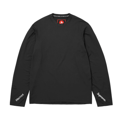SUPREME FW25 MARMOT BASE LAYER L/S TOP SKULL PILE BLACK SIZE MLXL