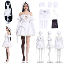 Sua Cosplay Costume Halloween Sua Fancy White Dress Headband fullset Alien Wig