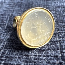 antique victorian gold cased Cherub Cetus intaglio wax seal motto Fob By Sea