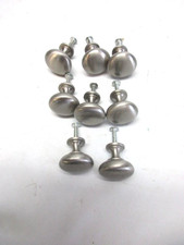 8 brushed stainless finish metal cabinet knobs, 1" diameter