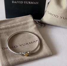 David Yurman Classic Cable Heart Station Bracelet crafted in sterling silver