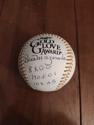 Bill Mazeroski Signed Gold Glove  Baseball 3 Inscriptions JSA