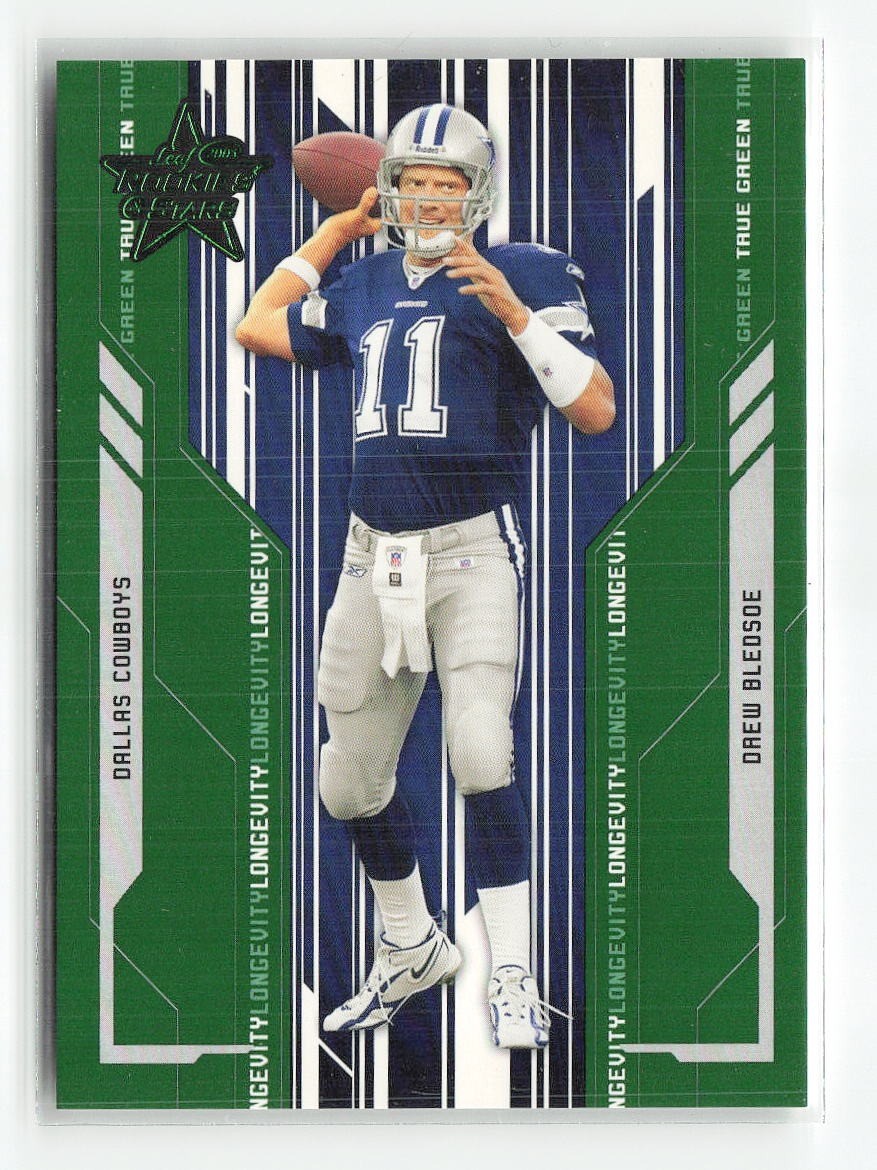 2005 Leaf Rookies & Stars Longevity #24 Drew Bledsoe Green /200