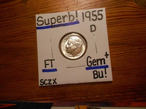 1955D Roosevelt Dime Gem BU+ SUPERB!!! Full Torch!!!! KEY DATE!!!!!