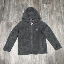 Patagonia Size S 7-8 Kids Gray Sherpa Full Zip Outdoor Activewear Jacket