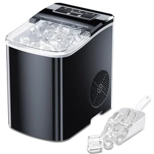 Portable Countertop Ice Maker Machine - with Ice Scoop, Basket, Makes 9 Ice C...