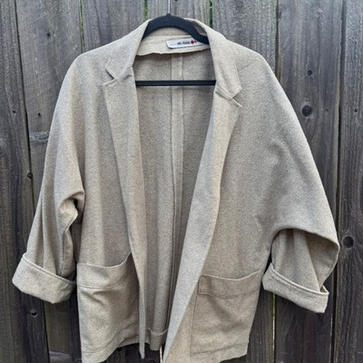 Bill Atkinson Kimono Canvas Jacket Oversized Oatmeal Beige Vintage Minimalist