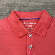 Tommy Bahama Islandzone Mens Special Edition Polo Shirt Medium Pink Floral B16