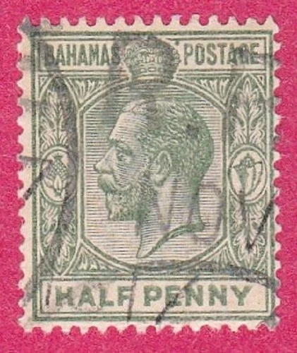BAHAMAS #49 USED KING GEORGE V 1/2p GREEN WMK. 3