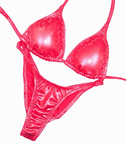 NPC Fit Model Bikini In Sparkly Coral Mystique