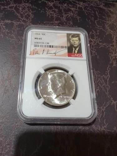 1964 Kennedy silver half dollar NGC MS65