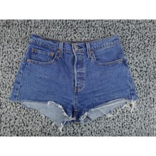 Levis 501 Original Shorts Womens 27 Blue Good Cutoff Distressed Denim 56327-0111