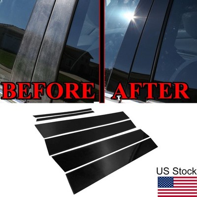 For Ford Fusion & Mercury Milan 10-12 6Pcs Glossy Black Pillar Posts Door Covers
