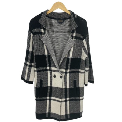 Pendleton 100% Merino Wool Long Cardigan Sweater PS Black Ivory NWOT