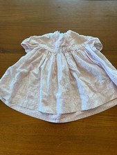 Vintage Baby Girl's Pink Floral Calico Embroidered Dress 3-6 Months