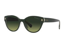 New Ralph Woman Sunglasses RA5302U Green On Crystal /Shaded Green Polarized Lens