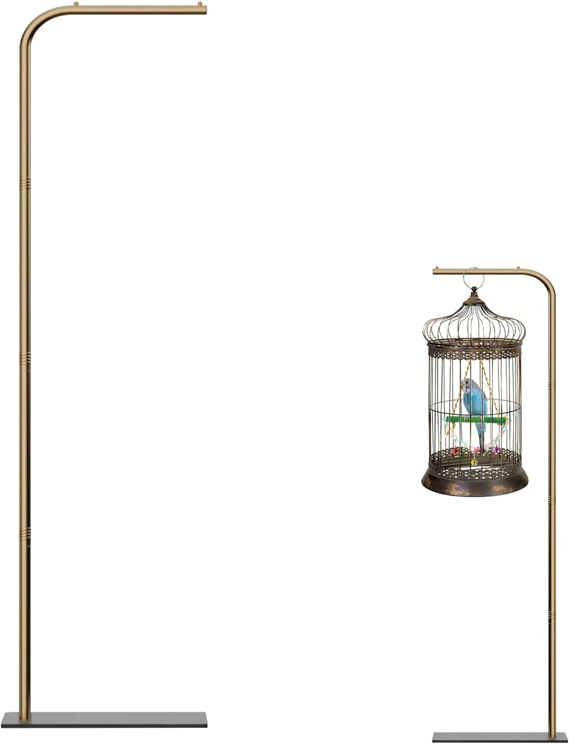 TBTFW 67 Inch High Hanging Bird Cage, Bird Cage Stand, Feeder Stand with Base, S