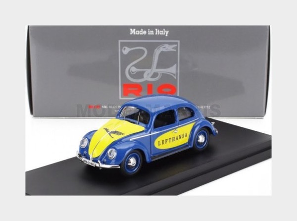 RIO-MODELS 4748 Volkswagen - Beetle Maggiolino KÄFer Lufthansa 1957 - Blau Gelb-image