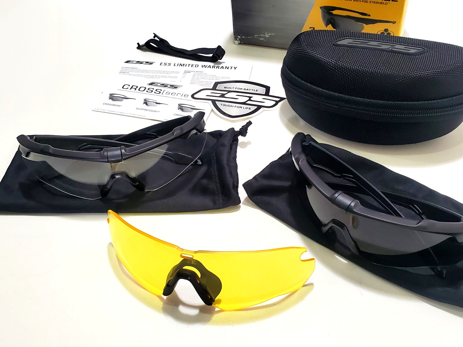 ESS Eyewear CrossBlade Ballistic Glasses 3LS Kit w/ Extra Frames EE9032-07 NSWDG