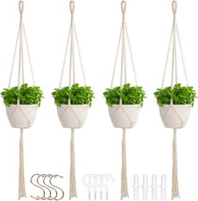 petonfun Macrame Plant Hangers Indoor Macrame,4 Pack Hanging Planter Holder for