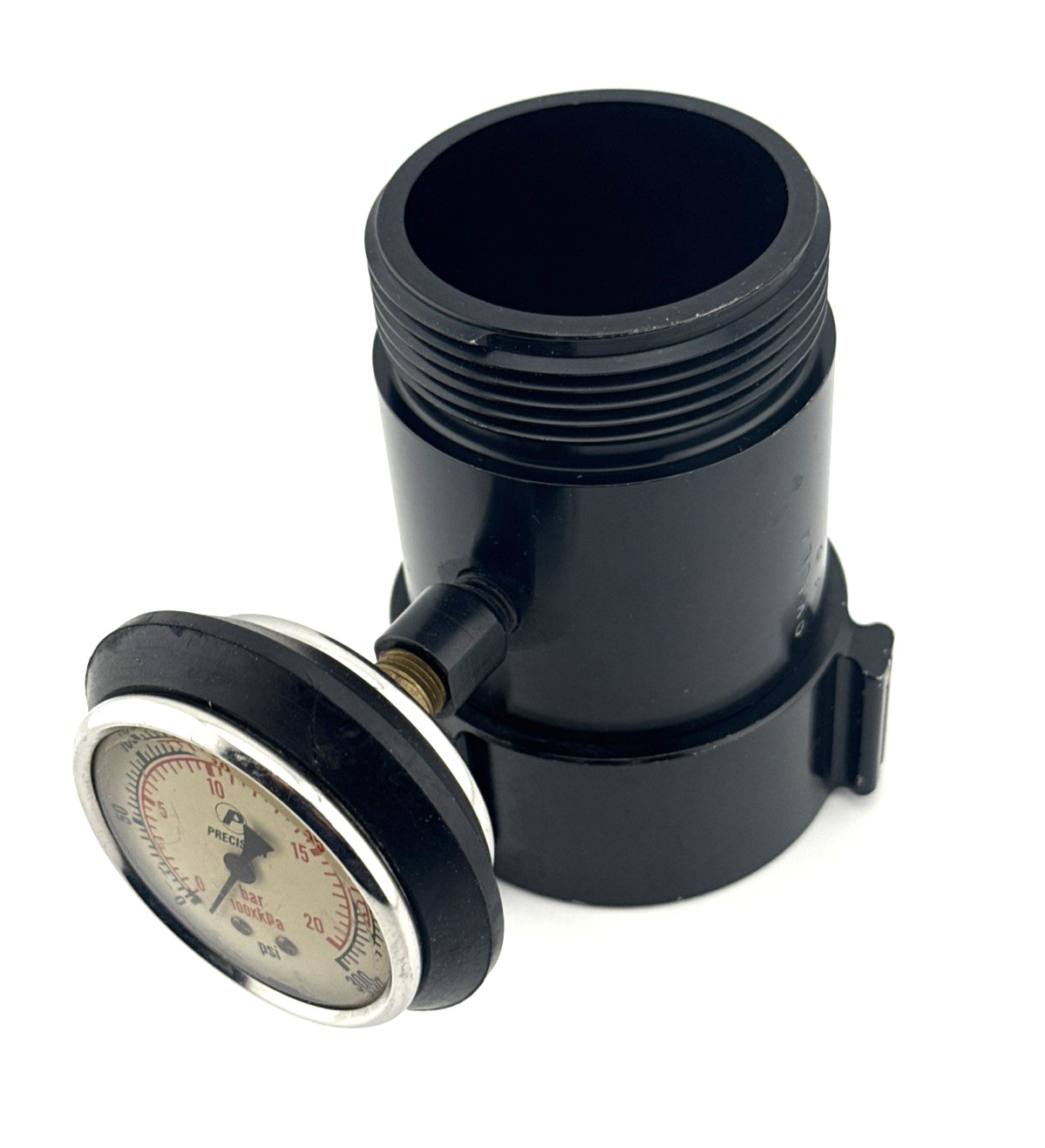 2.5" NH Female to Male Fire Hose Adapter w/ Pressure Gauge 0-300 psi 5" Tall