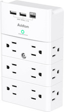 Multi Plug Outlet - Surge Protector Wall Mount with 12 Outlet Extender- 3 Sides