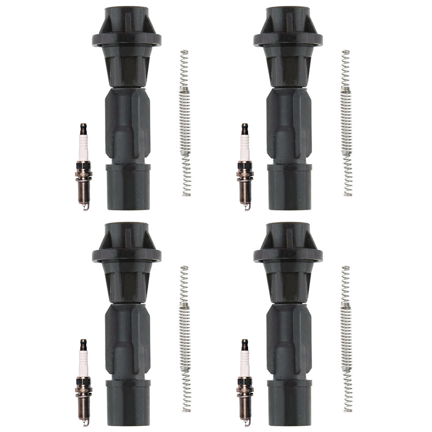 Denso 4 Iridium TT Spark Plugs 4 Coil Boots Kit for Mazda 6 2.5L L4 2014 FWD