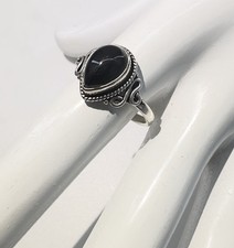 Sterling Silver 925 Onyx 8mmx10mm Teardrop Ring Sz 8