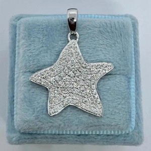 Authentic 1.00Ct Round Cut Lab Created Diamond Starfish Pendant 14K White Gold Plated