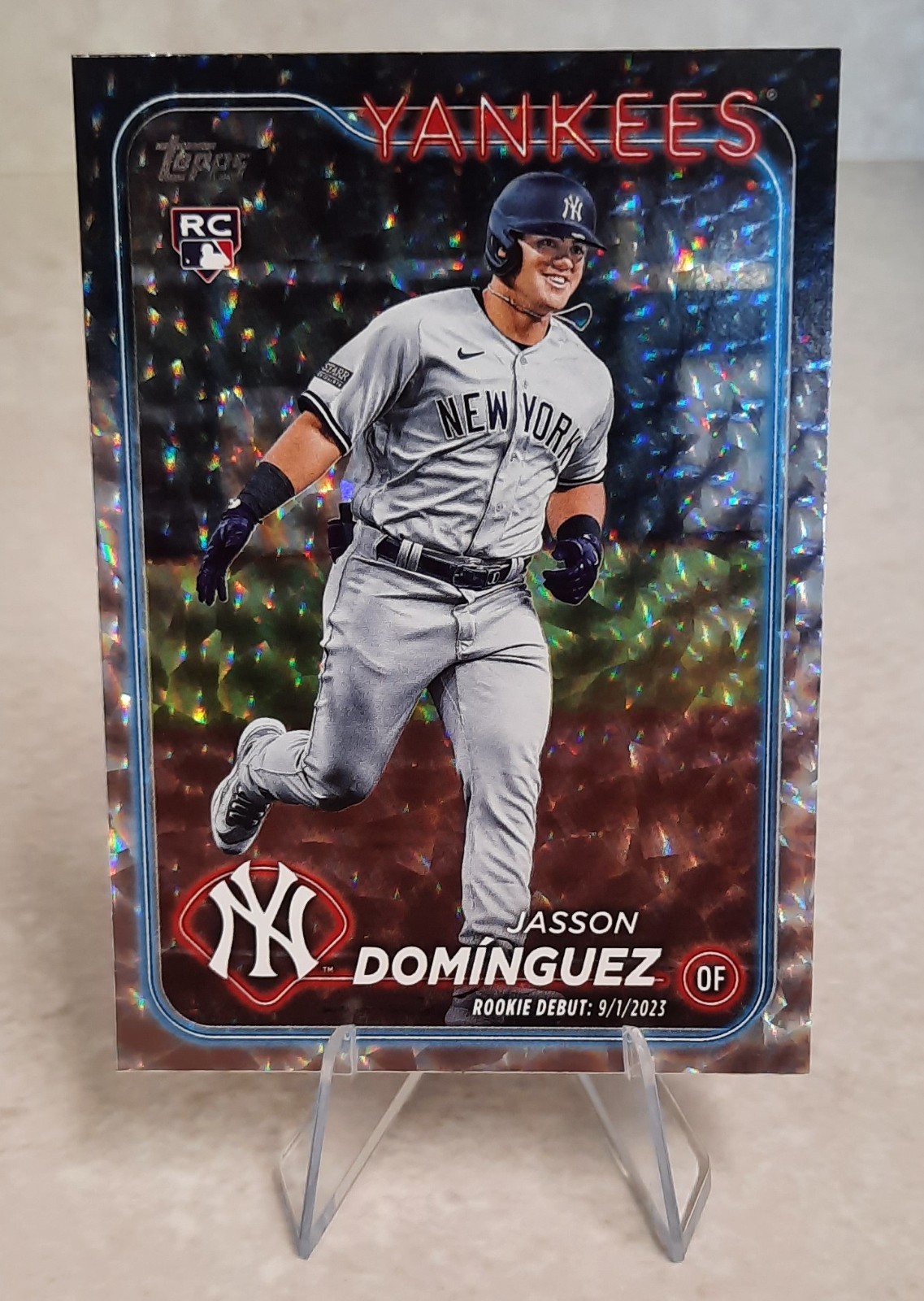Jasson Dominguez 2024 Topps Update Rookie Debut #US175 Silver Crackle Foil (RC)
