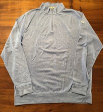 Peter Millar Men s Blue 1/4 Zip Pullover Preppy Casual Golf Sweatshirt Sz XL