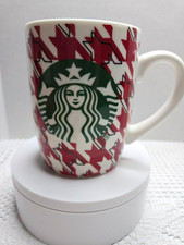 Starbucks Mermaid Siren Hounds-Tooth Coffee Mug Cup 2017 Red White Plaid.