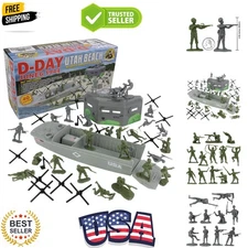 BMC WW2 D-Day Plastic Army Men - Utah Beach 40pc Soldier Figures Playset
