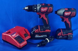 Milwaukee 2606 20 Drill 2656 20 Impact Kit XC6.0 HO 2.0Ah Batts M12/M18 Charger