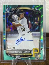 ADONYS GUZMAN 2025 BOWMAN CHROME DRAFT 1ST AQUA LAVA AUTO /199 Pirates