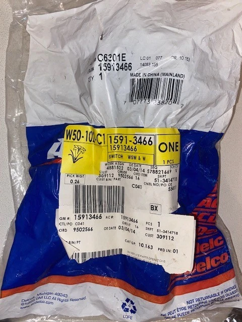 Interruptor limpiaparabrisas/lavadora GM 2004-2012 NUEVO GENUINO, NÚMERO DE PIEZA 15913466 Foto 2 de 4