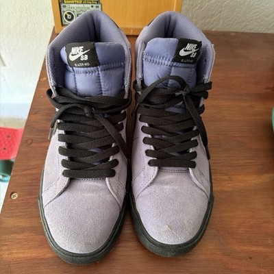 Nike Zoom Blazer SB Mid Top Suede Lace Up Sneaker Purple/Black FD0731-500
