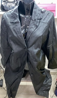 Jacke Mantel MAX Damen Leder Schwarz Gr. 50 Cod. AE41