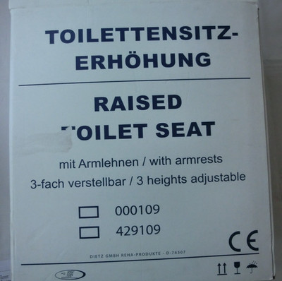 Dietz RAISET  Toilettensitzerhöhung  mit Armlehnen 3 fach verstellbar