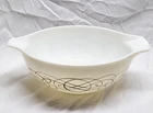 Vintage Pyrex 444 Golden Scroll Cinderella 4Qt Mixing Bowl Promotional 1959 big