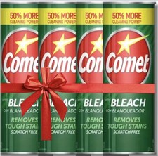 4 PACK Comet Cleaner with Bleach All-Purpose Removes Stains, Pine